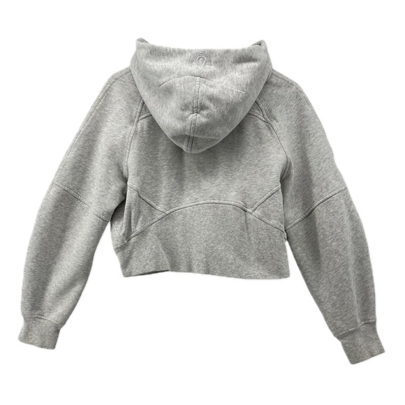 Lululemon Scuba Oversized Half Zip Hoodie Light Grey Cropped Thumbholes Sz XS/S - Picture 4 of 9